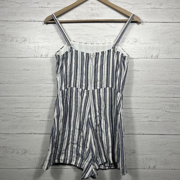 B. Darlin juniors blue white striped romper size 7/8 rayon linen casual summer - Picture 3 of 6
